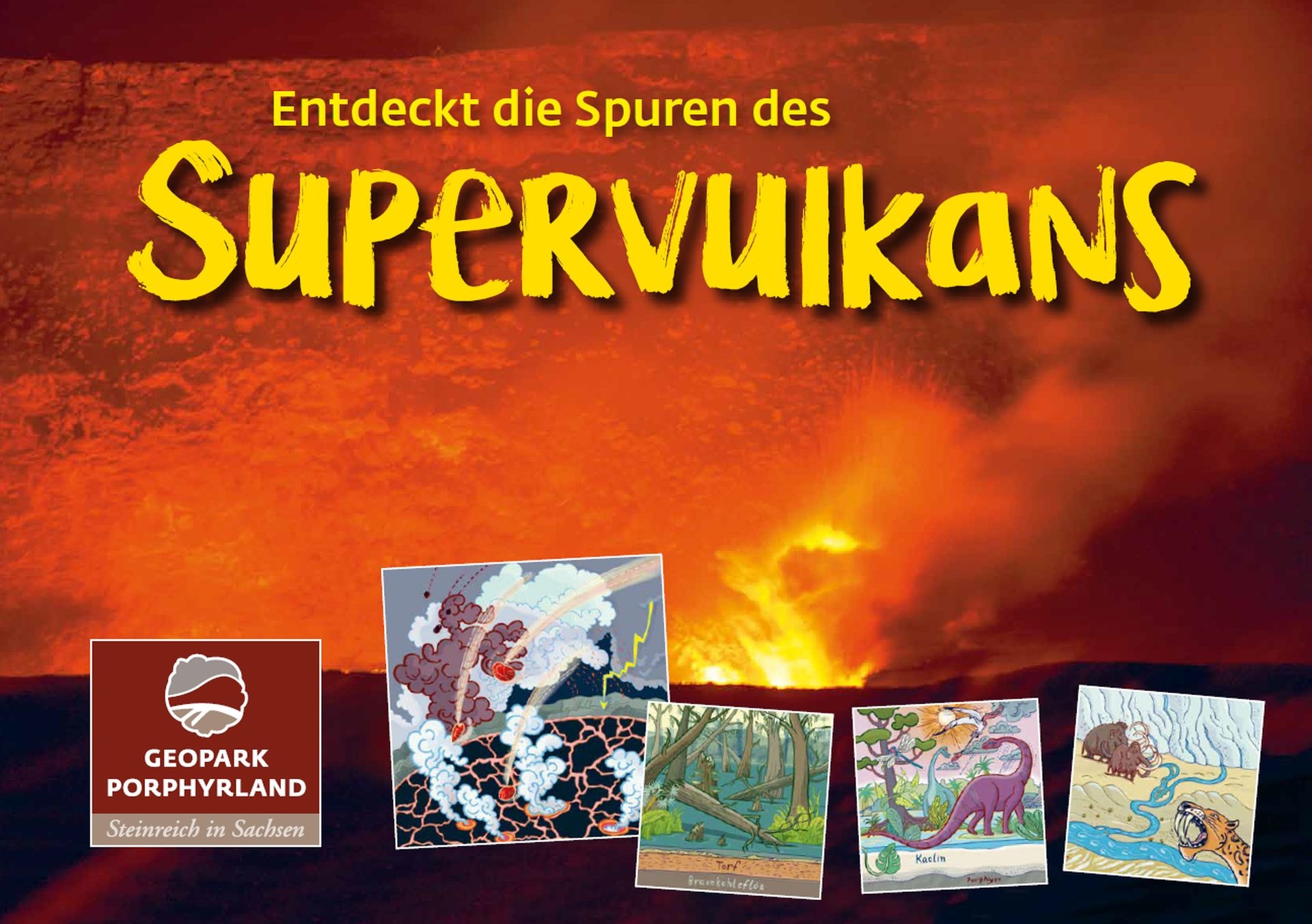 Titelbild Kinderbroschüre Entdeckt die Spuren des Supervulkans